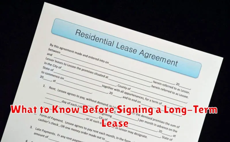 What to Know Before Signing a Long-Term Lease